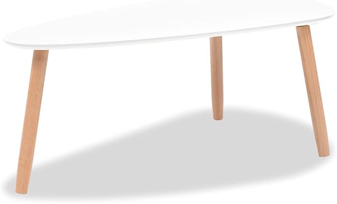 2 Scandinavian-Style Coffee Table & Set White Solid Pinewood - Image 7