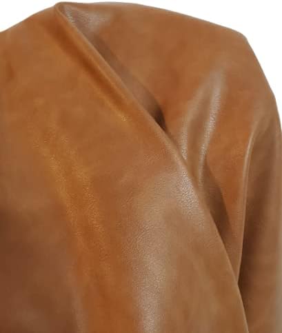 British Tan Soft Faux Leather Fabric PU Leather by The Yard Synthetic Pleather - Image 5