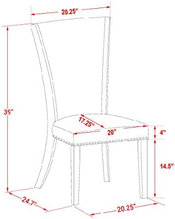 East West Furniture VEP2T15 Verona Parson Dining Chairs - Image 8