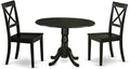 East West Furniture DLBO3-BLK-W 3 Piece Dining Table Set by EastWestFurniture