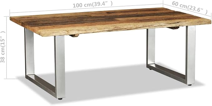 SKM Coffee Table Solid Reclaimed Wood 39.4"x23.6"x15" - Image 2