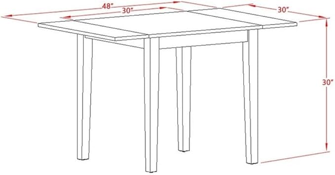 East West Furniture NDNO5-BCH-W 5 Piece Dinette Set - Image 5