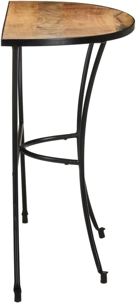 Solid Mango Wood Half Circle Side Table - Image 4