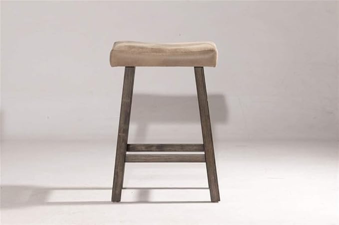 Hillsdale Furniture Saddle Backless, Rustic Gray Bar Stool - Image 2