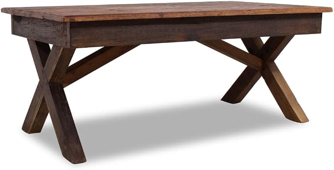 Rustic Farmhouse Coffee Table Handcrafted from Mixed Reclaimed Woods, Unique - Image 3