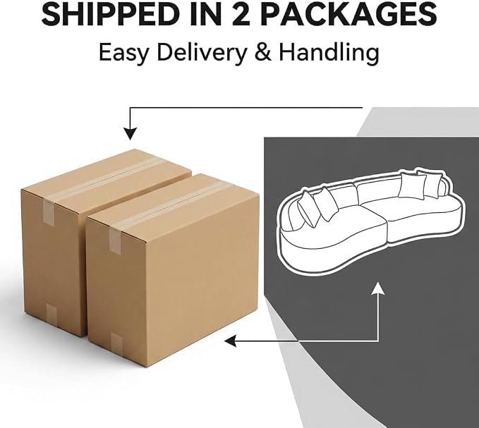 Compressed C-Shaped Sectional Sofa, 2-Box Easy Delivery, No Tools Assembly - Image 6