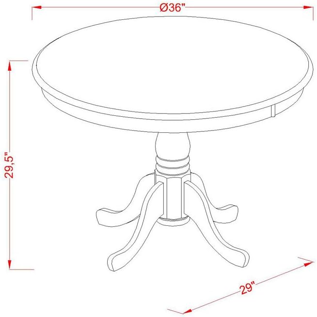 East West Furniture ANVA3-OAK-W 3 Piece Dining Table Set - Image 3