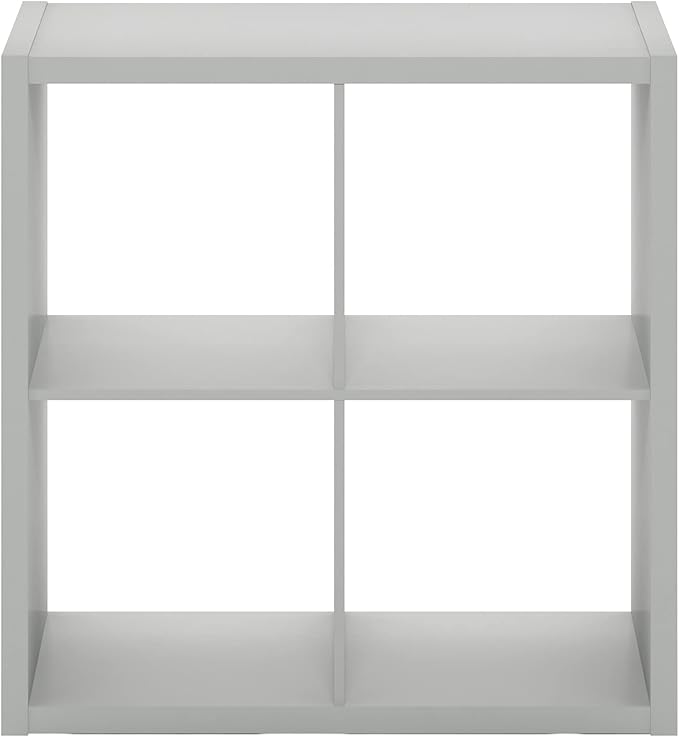 Furinno Cubicle Open Back Decorative Cube Storage Organizer, Light Grey - Image 9