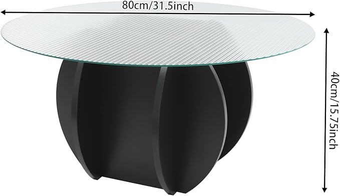 Round Glass Coffee Table for Living Room - Image 3