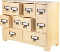 Apothecary Cabinet with 10 Drawers & Labels Rustic Library Card Catalog Cabinet by PACKGILO