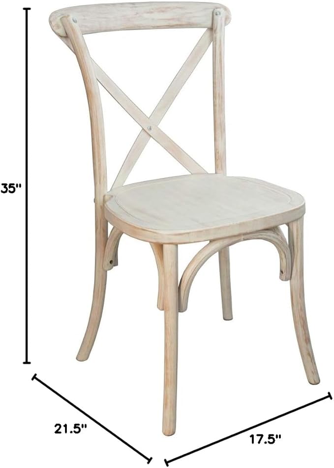 EMMA + OLIVER Lime Wash X-Back Chair - Image 2