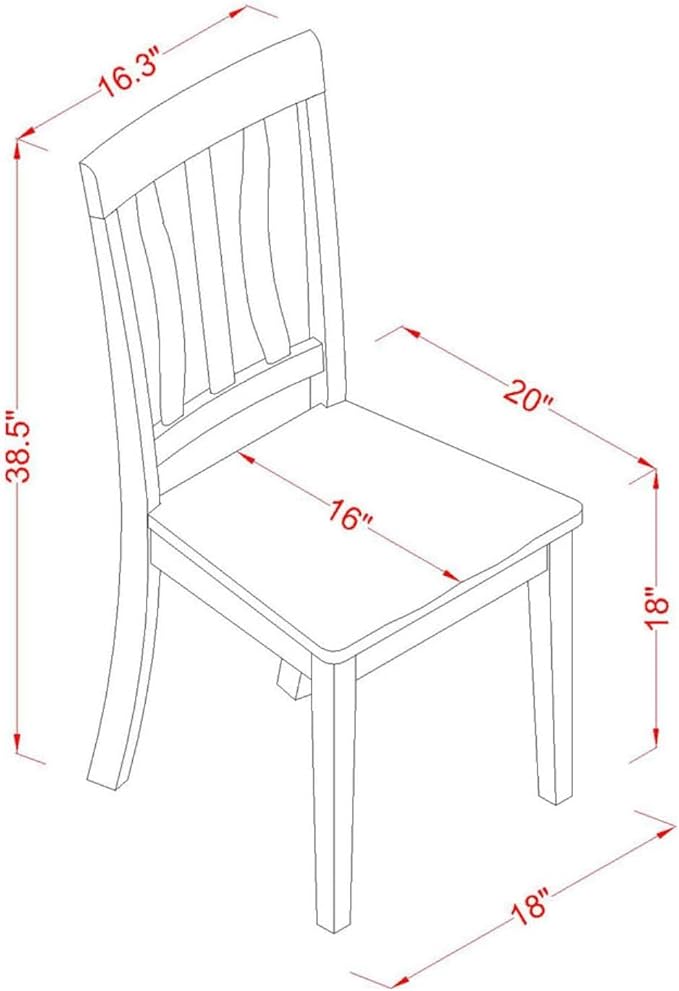 East West Furniture ANC-OAK-W Antique Dining Room Chairs - Image 5