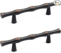 2PCS Bamboo Cabinet Pulls 3 Inch Hole Distance Dresser Handle Black and Red by Tighall