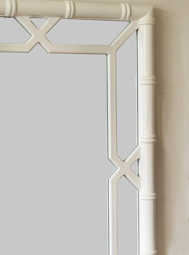 Bamboo-Look Solid Wood Window Pane Mirror 23" X 31" - Image 4