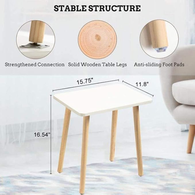 FORAOFUR White End Tables Set of 2, Small Side Tables Accent Tables Living Room - Image 3