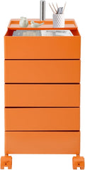 5 Tier Storage Cabinet, 360° Rotating Sofa Side Cabinet, Mobile Bedside Table by Unknown