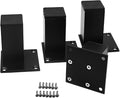 4Pcs 3Inch Metal Furniture Legs, Square Metal Cabinet Support Foot by Qiveno