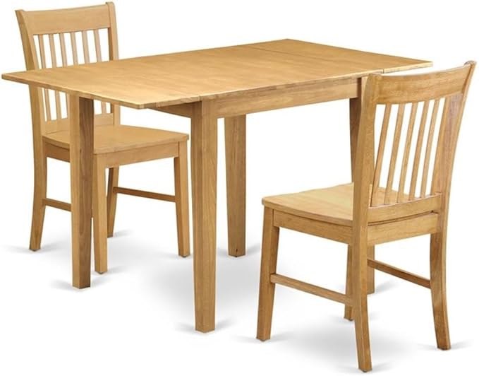 East West Furniture NDNO3-OAK-W 3 Piece Kitchen Table Set by EastWestFurniture