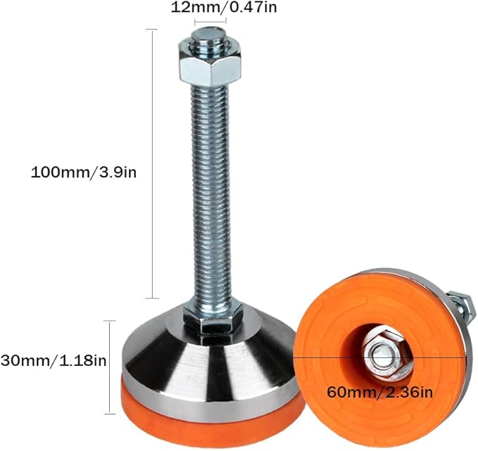 Heavy Duty Leveling feet, Leg Leveler 2.36" Dia Base, Adjustable Leveling feet - Image 3