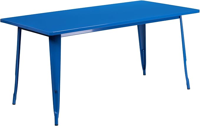 Flash Furniture Charis Commercial Grade 31.5" x 63" Rectangular Blue Metal - Image 6