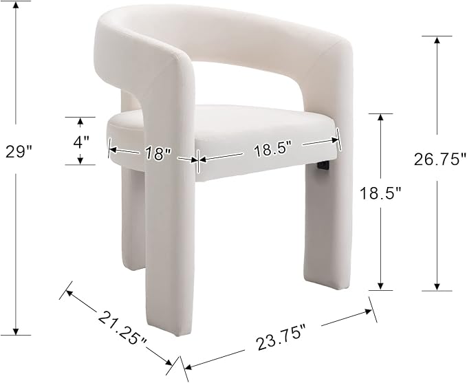 BESTANO Set of 4 Modern Velvet Fabric Upholstered Dining Chairs - Image 3