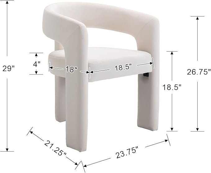 BESTANO Set of 6 Modern Velvet Fabric Upholstered Dining Chairs - Image 3