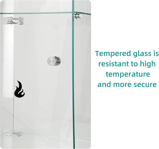 FLYMUHJIA Glass Display Corner Cabinets Storage - Image 5