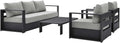 Modway Tahoe Aluminum 4-Piece Outdoor Patio Set in Gray Gray by Modway
