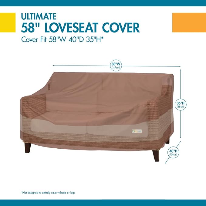 DUCKCOVERS Ultimate Waterproof 58 Inch Deep Loveseat Cover, Patio Furniture - Image 8