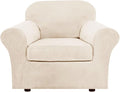 H.VERSAILTEX Rich Velvet Stretch 2 Piece Cover Chair Slipcover Sofa Cover by HVERSAILTEX