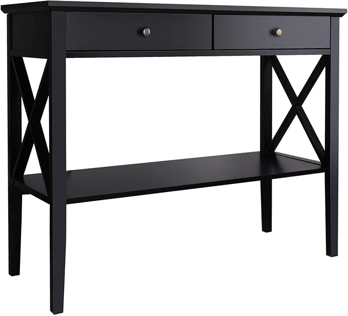 ChooChoo Console Table with Drawers, Narrow Wood Accent Sofa Table Entryway - Image 7