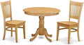 East West Furniture ANVA3-OAK-W 3 Piece Dining Table Set by EastWestFurniture