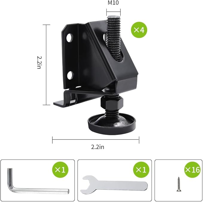 DkOvn 4/8/16 Pack Heavy Duty Leg Leveler, 2-inch Adjustable Height, - Image 5
