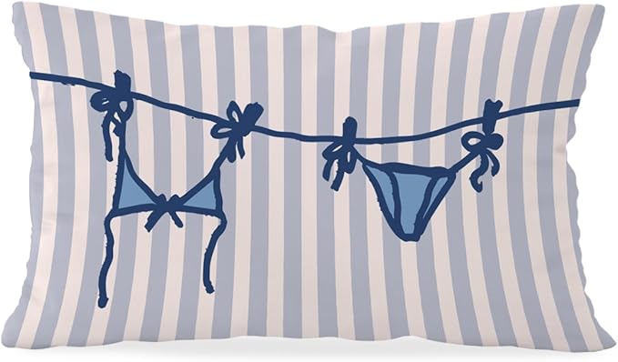 Beachy Throw Pillow Cover 12x20, Trendy Indoor Outdoor Lumbar Pillow Cover by Unknown