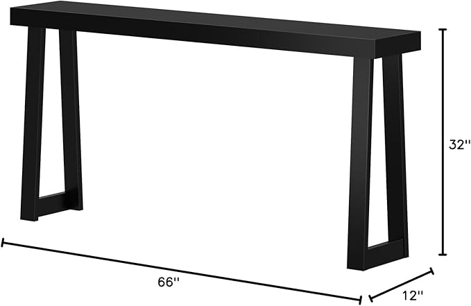 Plank+Beam Solid Wood Console Table, 66 Inch, Sofa Table, Narrow Entryway Table - Image 2