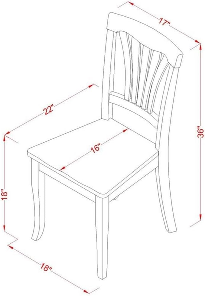 East West Furniture AVC-OAK-W Avon Dining Room Chairs - Image 3