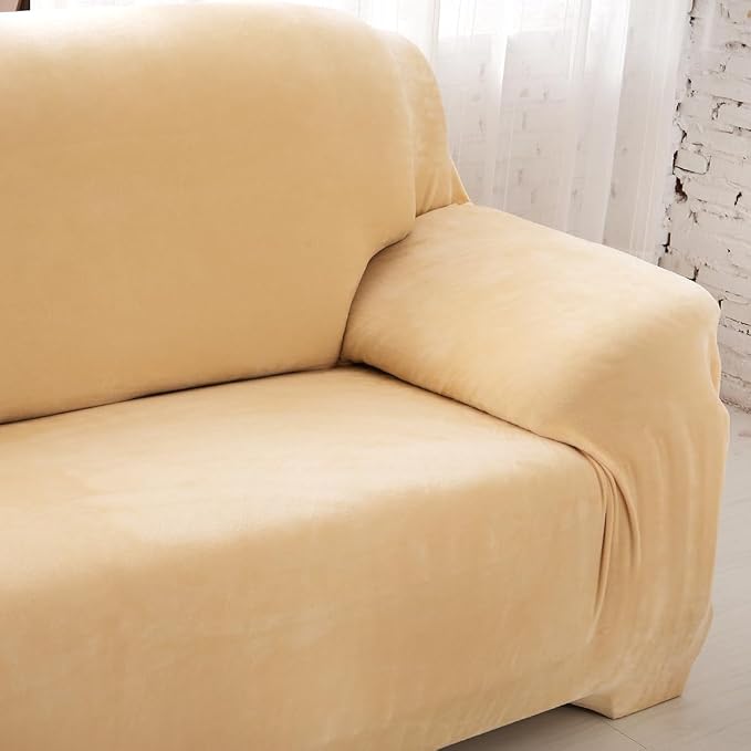 vctops 1-Piece Velvet Plush Stretch Chair Sofa Slipcover Soft Fuzzy Fluffy - Image 5