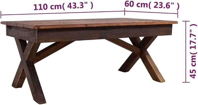 Rustic Farmhouse Coffee Table for Living Room, Handcrafted Reclaimed Wood - Image 2