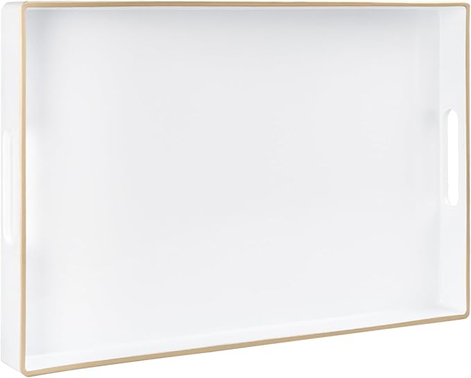 MAONAME White Decorative Tray for Coffee Table, Modern Serving Tray by MAONAME