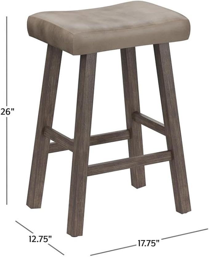 Hillsdale Furniture Saddle Counter Stool, Rustic Gray - Image 3
