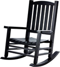 Hupmad Wooden Rocking Chair Outdoor Oversized Porch Rocker Chair, Patio Wooden by Hupmad