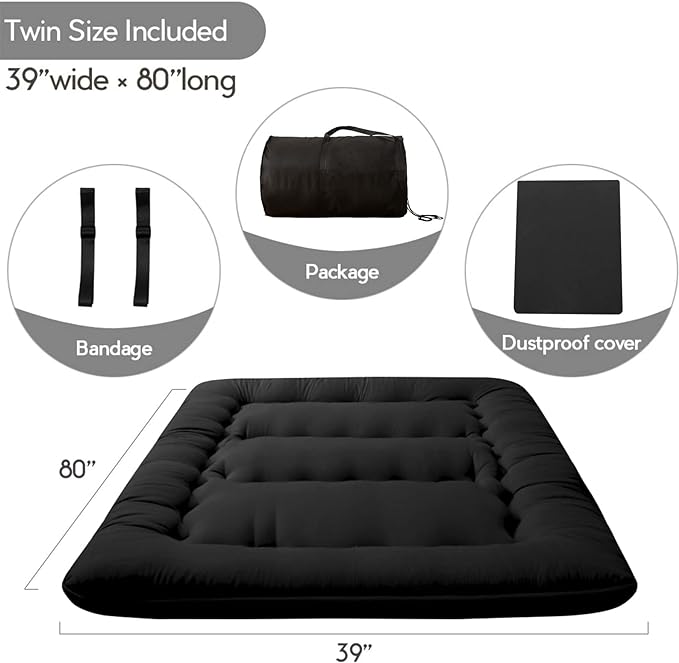 MAXYOYO Japanese Floor Mattress Futon Mattress, Twin Size - Image 2
