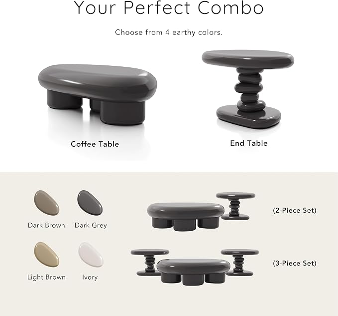 24/7 Shop at Home Kavren Modern 37-inch 3-Piece Oval Glossy Low Profile Coffee - Image 10