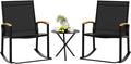Shintenchi 3 Piece Outdoor Rocking Bistro Set, Textilene Fabric Small Patio by Shintenchi%7CFurnitureMadeforRealLife