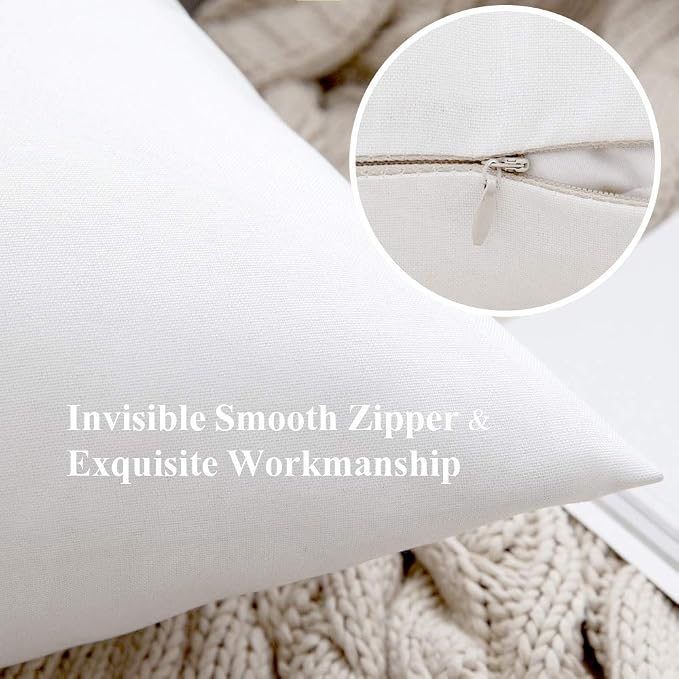 MIULEE Pack of 2 Decorative Outdoor Solid Waterproof Throw Pillow Covers Euro - Image 3