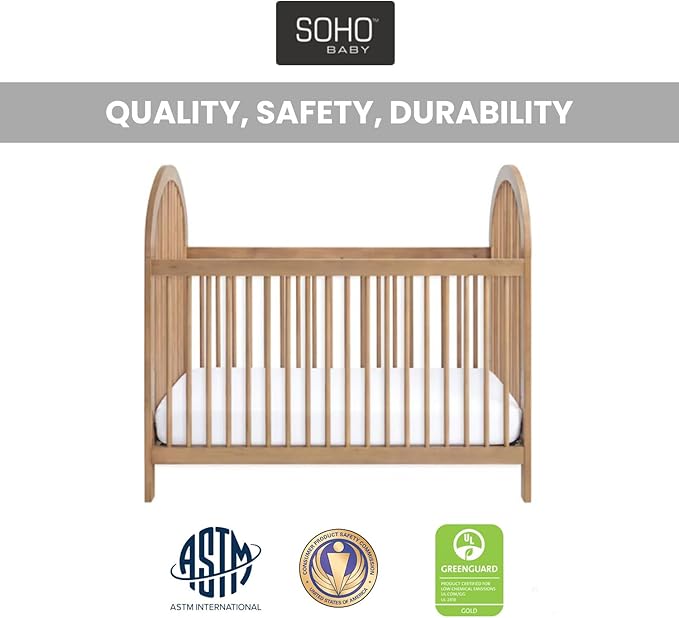 Soho Baby Everlee Convertible Island Crib, Honey Wood - Image 5