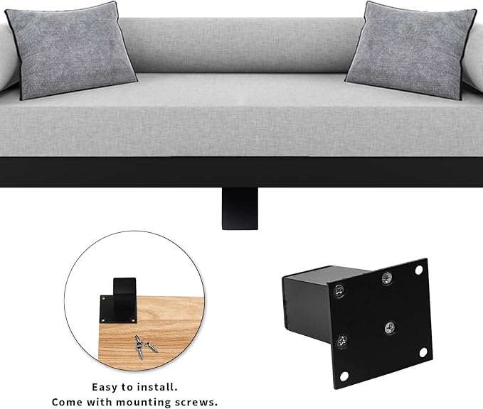 4Pcs 3Inch Metal Furniture Legs, Square Metal Cabinet Support Foot - Image 4