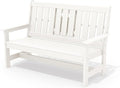 SERWALL Outdoor Bench with Cup Holder, Oversized 58" HDPE Porch Bench Suitable by SERWALL