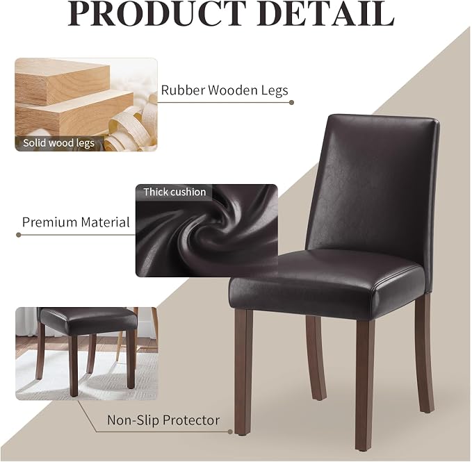 Dining Chairs Set of 6, Modern Dining Room Chairs - Image 3