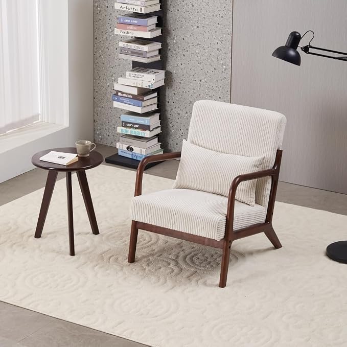 Mid Century Modern Accent Chair and Coffee Table Set Vintage Style Lounge Chair by BURANIFUSION